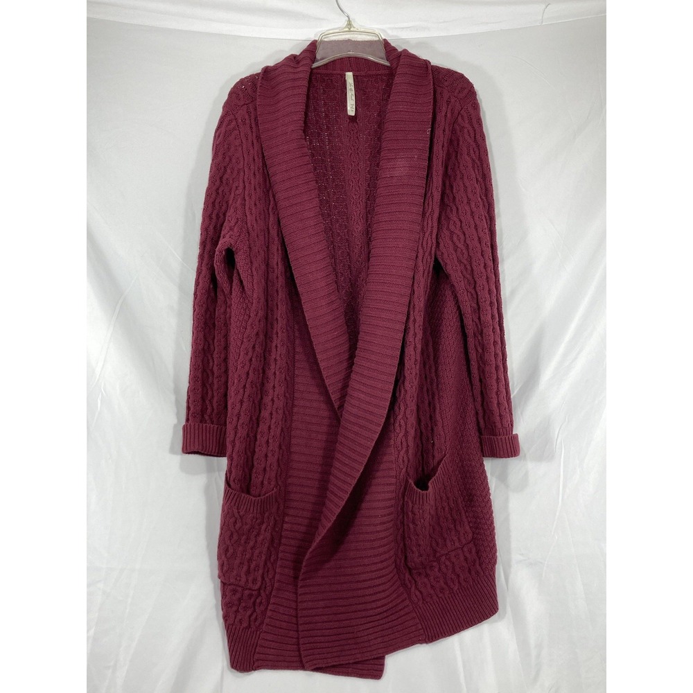 Leo & Nicole Size Medium Women's Open Front Cardigan Sweater -red